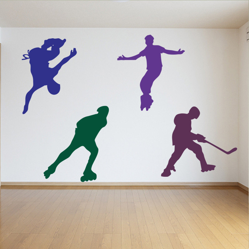 溜冰场旱冰轮滑培训班墙贴运动滑冰溜冰各种人物墙贴