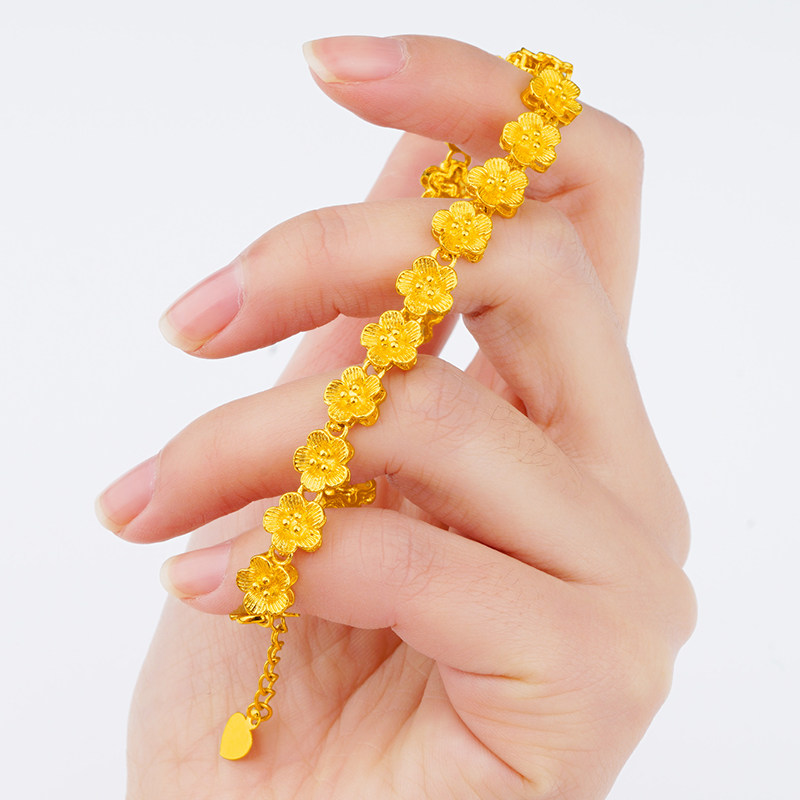 越南沙金手链女久不掉色韩款饰品手串女士仿金久不掉色手链配饰 - 鑫