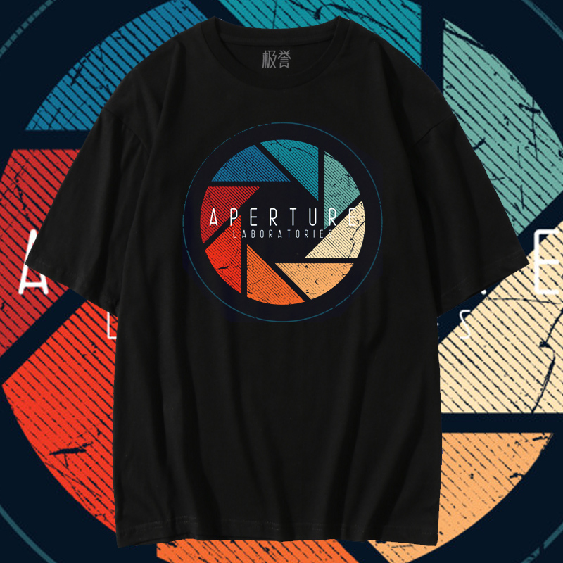 极誉摄像头彩色光圈短袖T恤摄影爱好者团队摄影师衣服新款潮纯棉