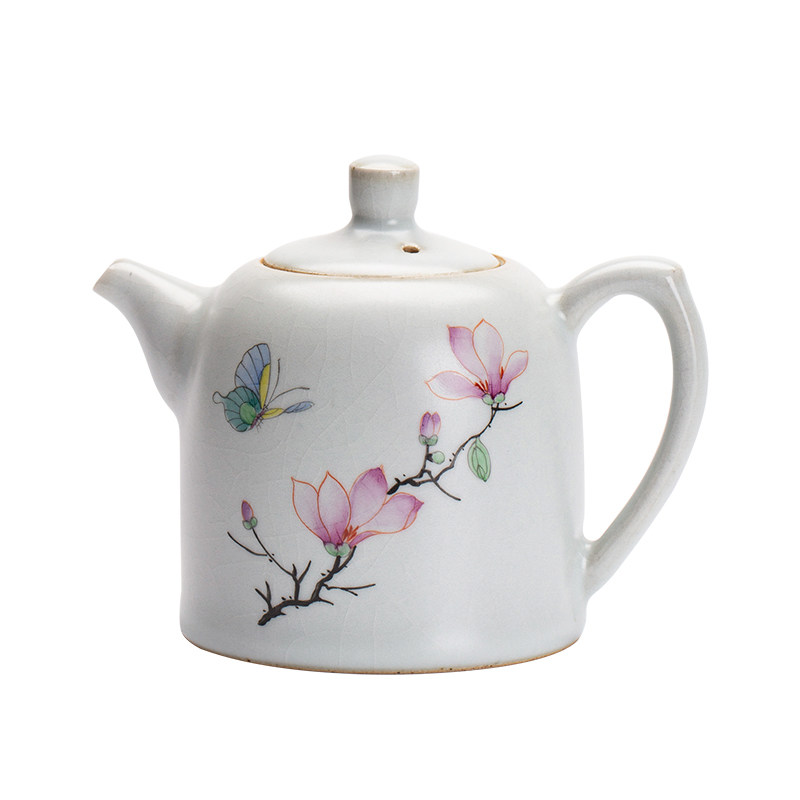 魅汝手绘玉兰泡茶茶壶执壶景德镇陶瓷功夫功夫茶茶具茶壶