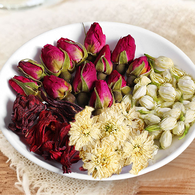 玫瑰花茶洛神茉莉菊花组合祛痘养生茶不美容养颜养生茶