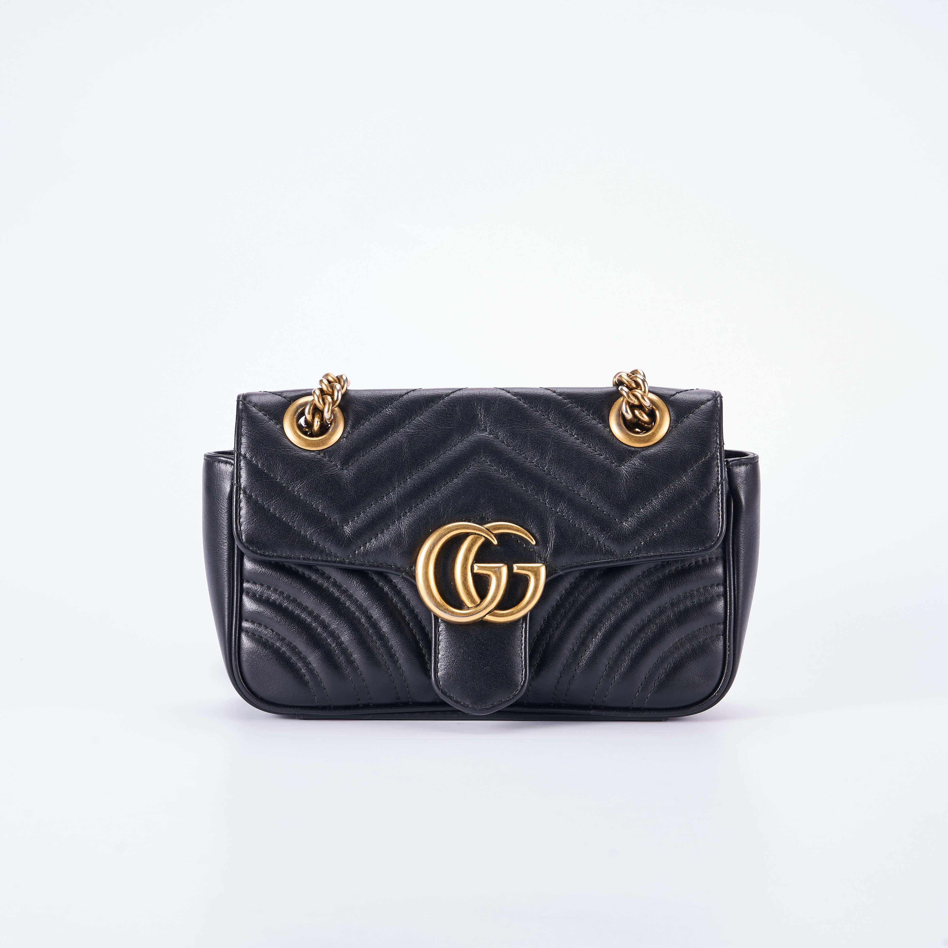 gucci古驰marmont22黑金公价12500女士包袋