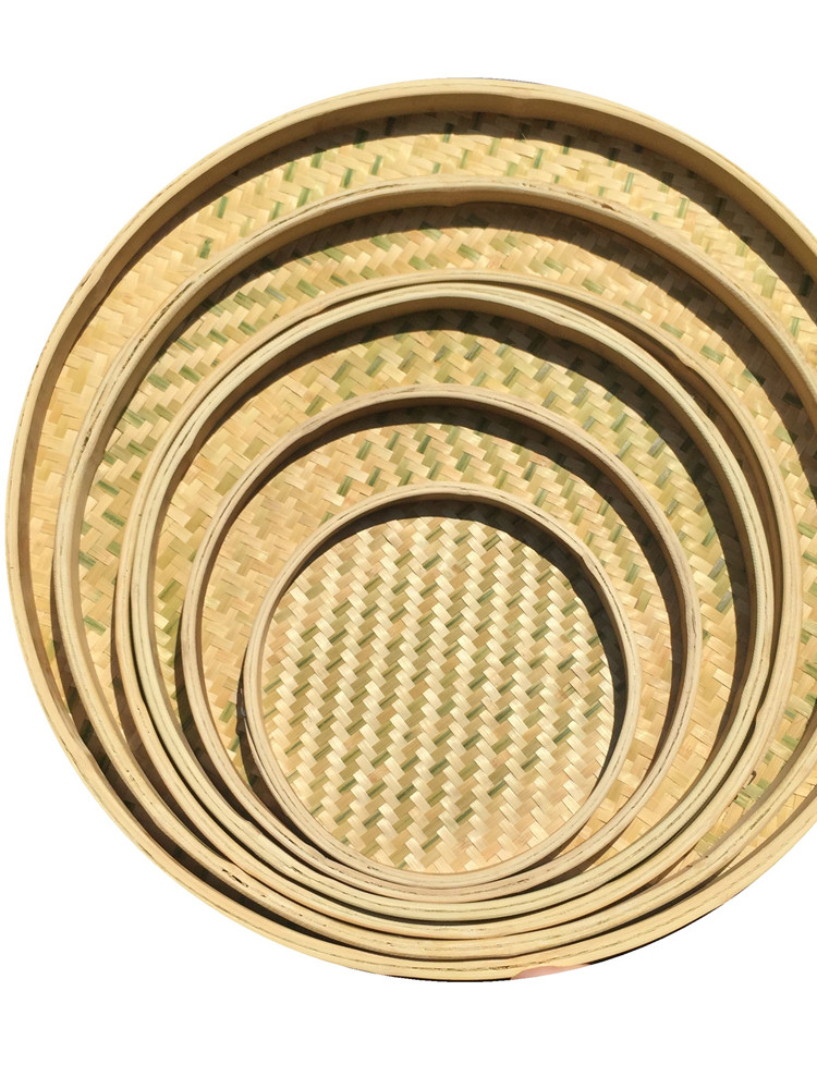 竹编筛竹50公分簸箕竹制品有孔家用筛竹米漏筛农家簸箕