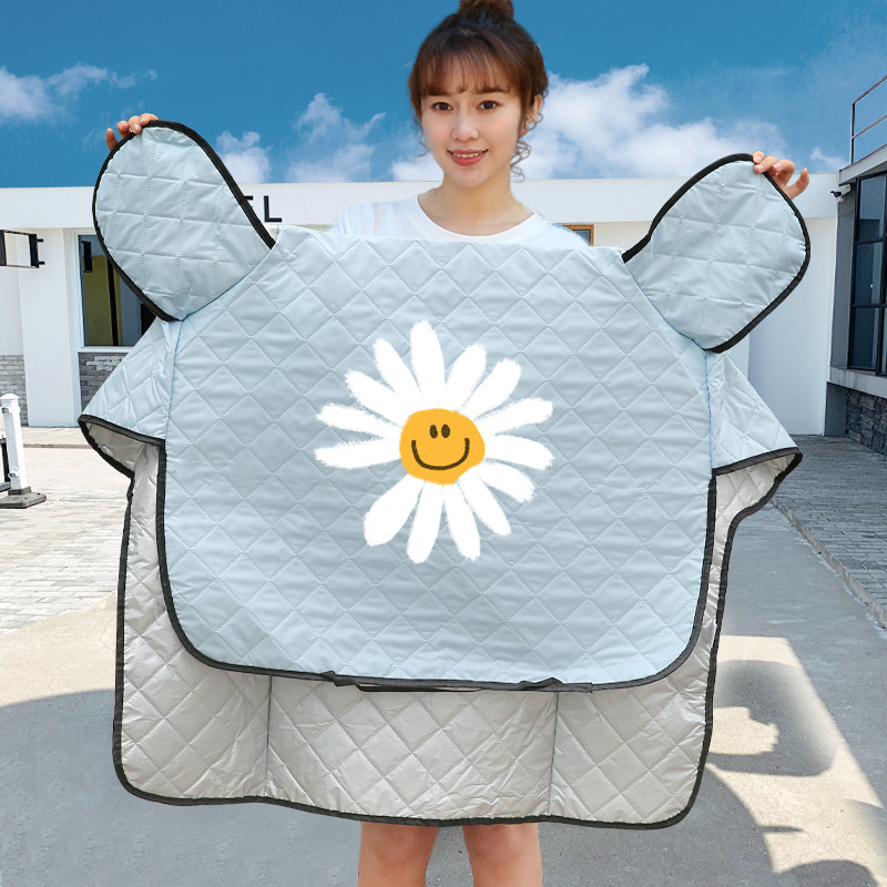 电动电瓶车挡风被防晒防雨前防风罩夏季摩托电车防水遮阳薄款夏天