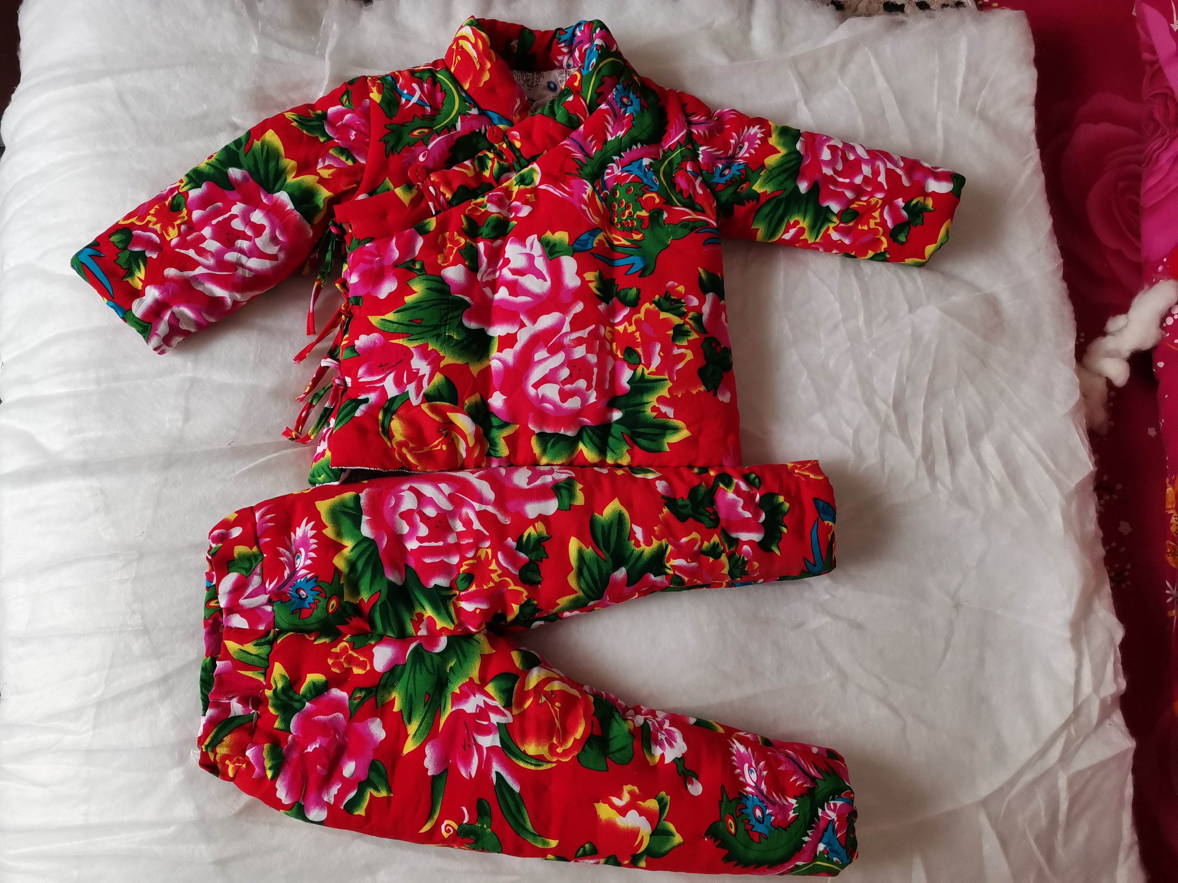 纯手工定做天然棉花两件套和尚服纯棉冬装男女儿童宝宝棉衣