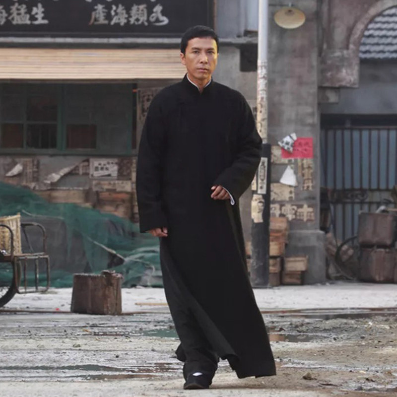 影视新款叶问同棉麻民国长衫长袍武师打手剧组民族服装