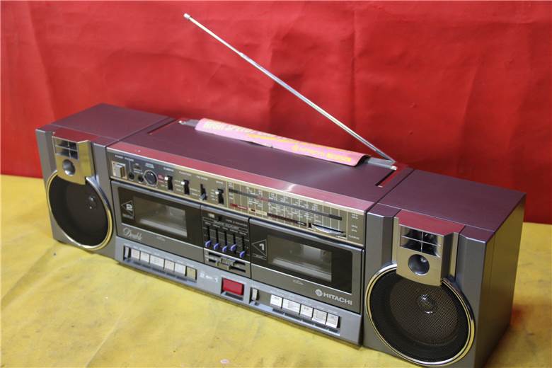 收录机二手日本原装日立trkw3w收音机双卡磁带机收录机