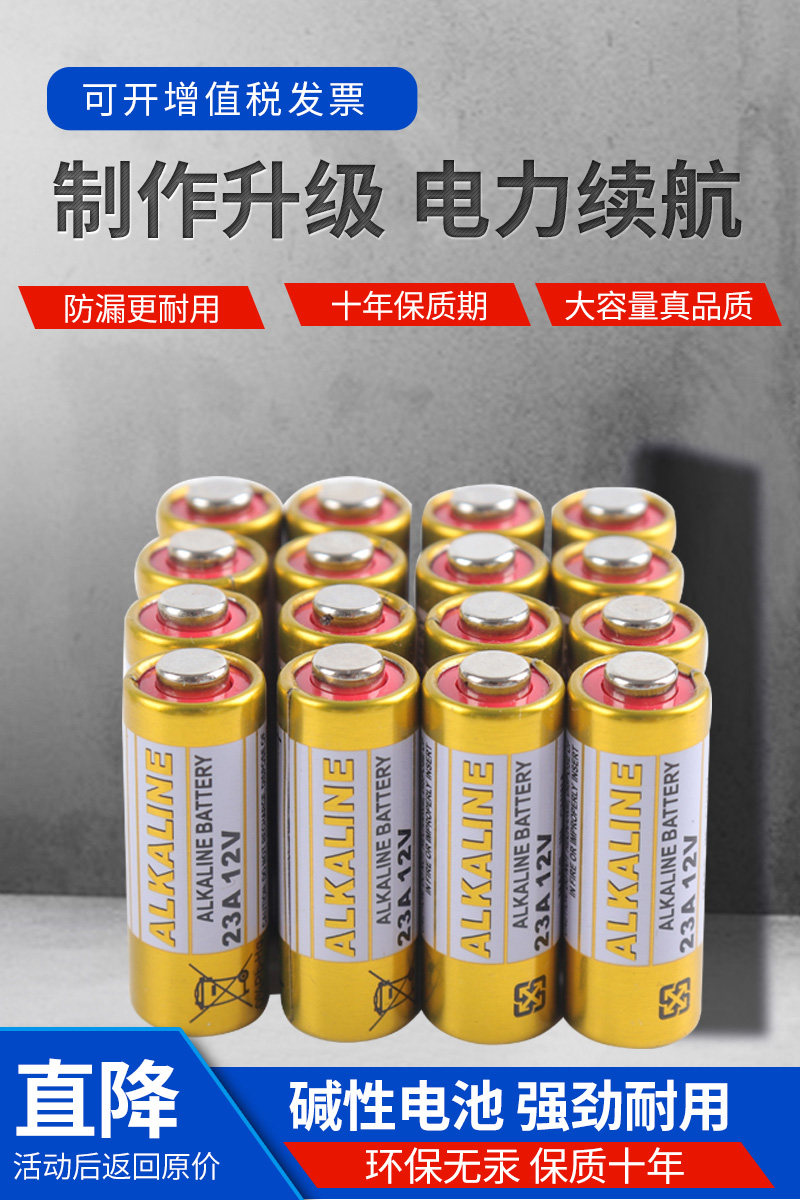 电池5粒装23a12v引闪门铃电动电动车车库卷帘门遥控器电池