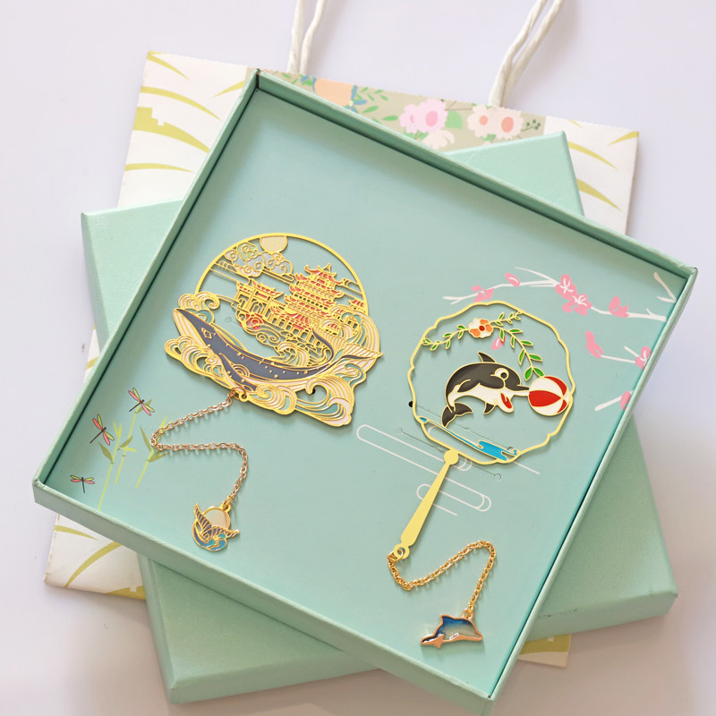 九尾狐礼盒可爱山海经国风中国古典牛年毕业金属书签
