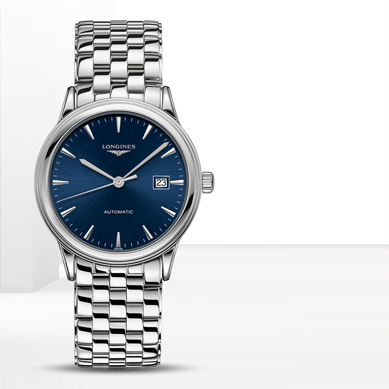 Longines/浪琴手表男军旗新款自动机械精钢镶钻腕表L4.984.4.57.6