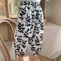Girls Summer Anti-mosquito Pants 2022 Summer Dress New Children Foreign Pie Pants Loose Baby Air Conditioning Thin light cage pants