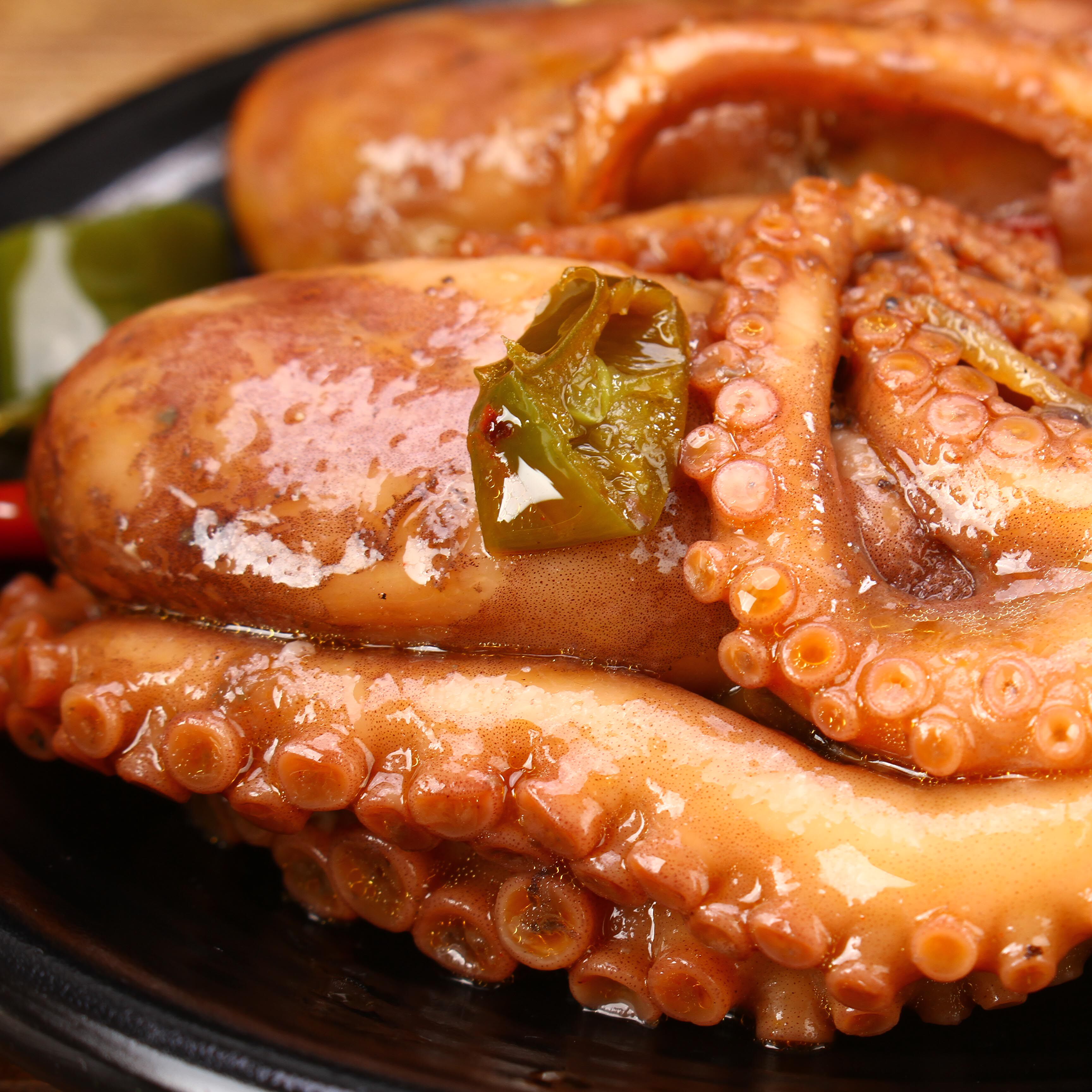 海鲜爆头八爪鱼开罐即食麻辣小海罐装香辣大米冷冻章鱼