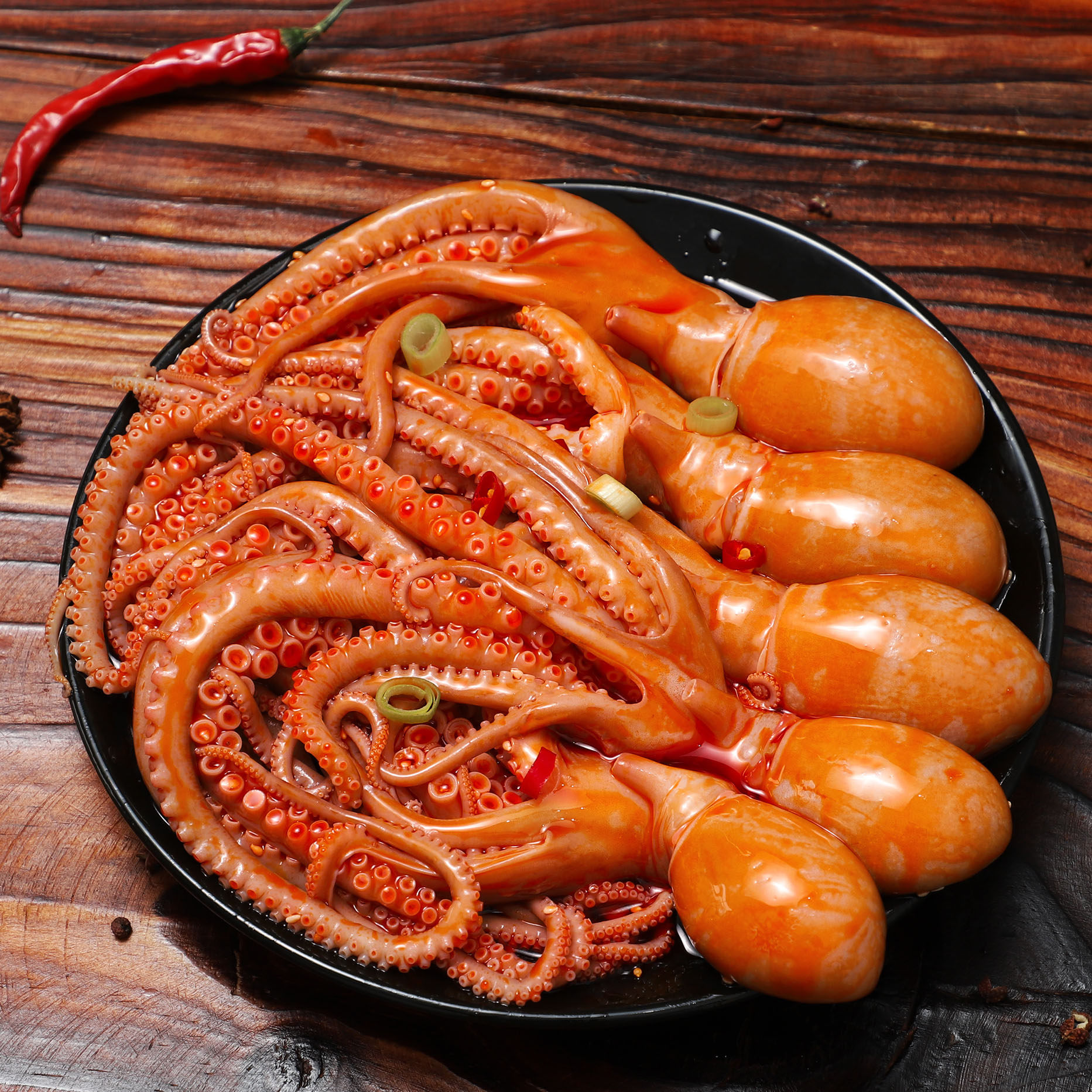 海鲜套餐罐装熟食即食麻辣小海头大八爪鱼鱿鱼冷冻章鱼