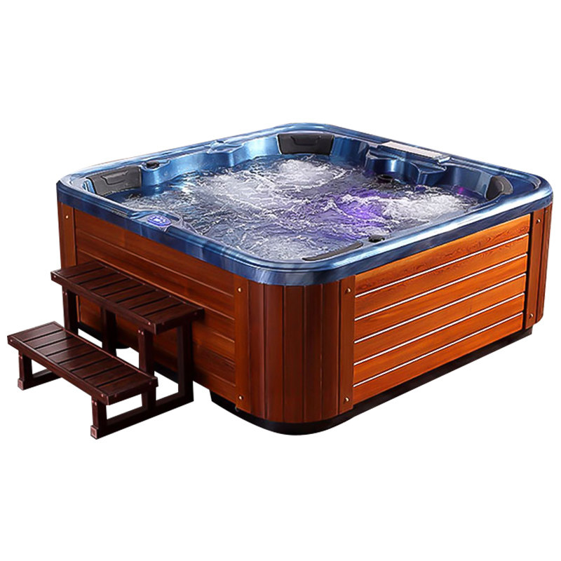 家庭温泉水池泡澡浴缸泳池 恒温加热别墅浪漫spa冲浪按摩水疗浴池