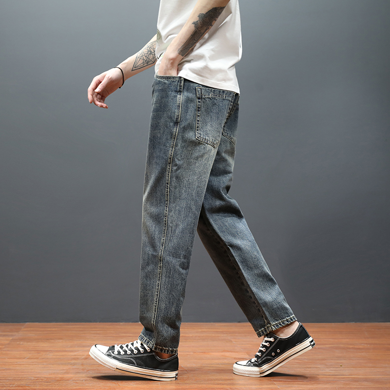 牛仔裤男潮牌宽松小脚春季2022新款裤子男韩版潮流休闲百搭长裤男