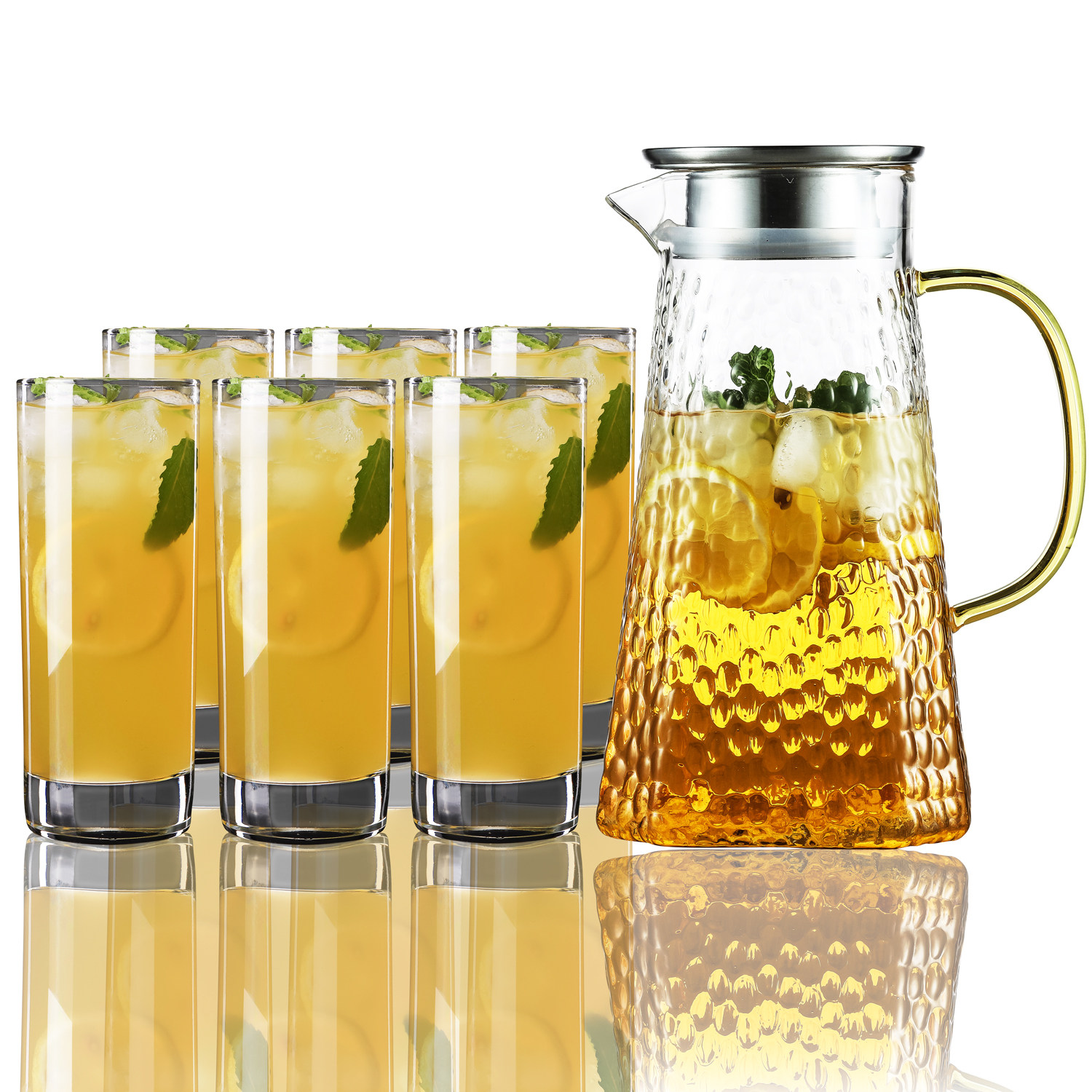 玻璃杯水杯果汁杯牛奶杯饮料杯茶杯简约玻璃水杯套装喝水杯子家用