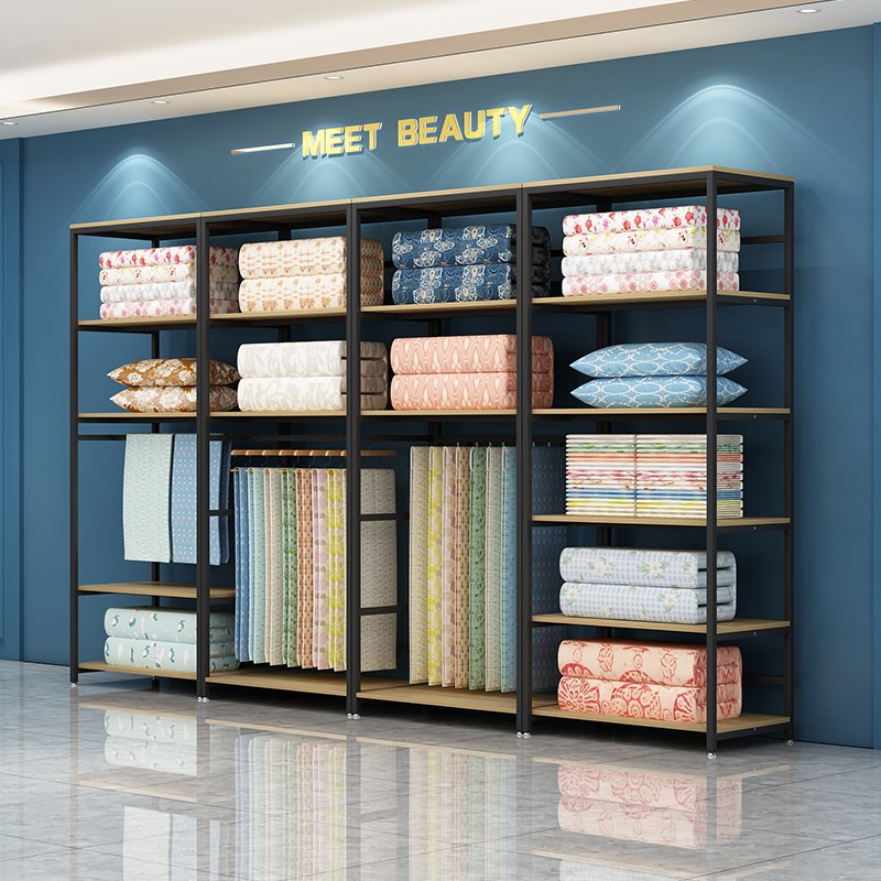 被子四件件套枕头家纺展示架喜庆床上货柜布料商用展示柜