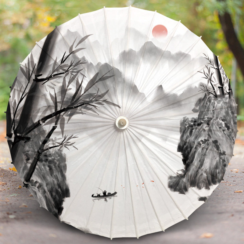 「竹子」纯手工非遗江南古典油纸伞复古汉服女满穿花伞飘带跳舞伞