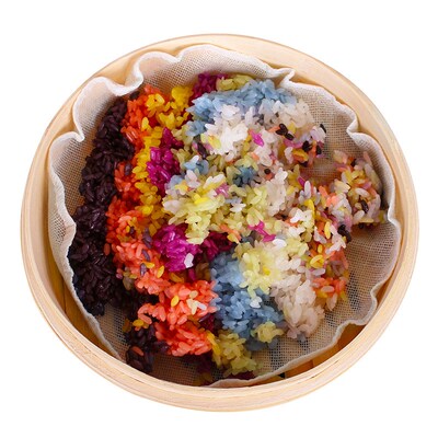 五彩米花米饭云南特产饭团粽子植物食用彩色大米七彩1500g糯米 原价16