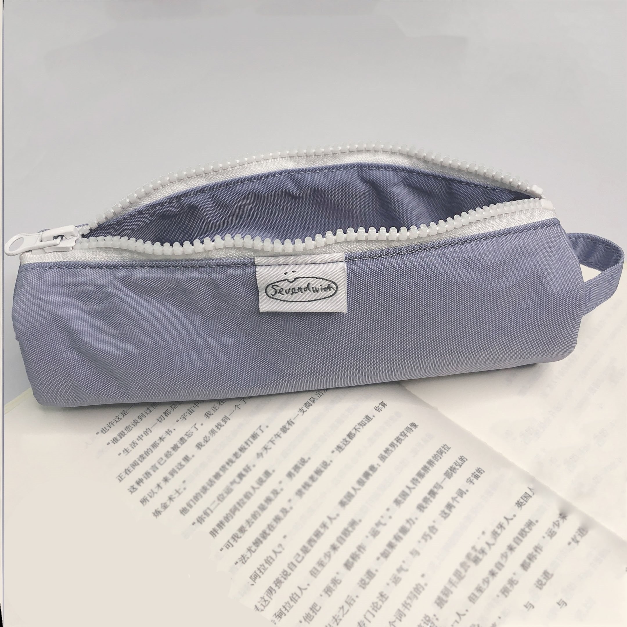 ntmy笔袋三明治网布夹层小清新笔袋女简约大容量文具盒笔袋