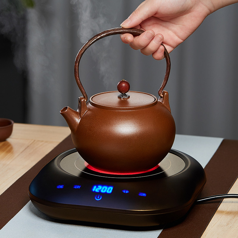宜兴紫砂烧茶茶壶家用烧窑变煮烧水壶电陶炉煮水蒸茶壶