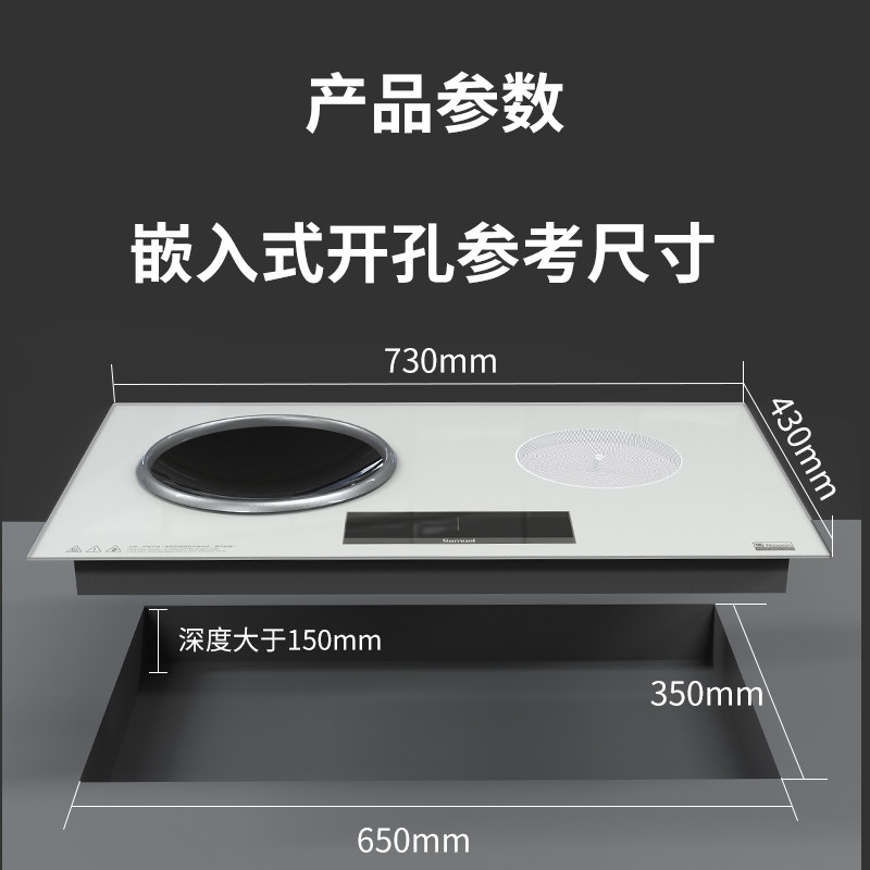日本samuel嵌入式凹面电磁炉电陶炉无柴火烟开放式厨房双头电灶