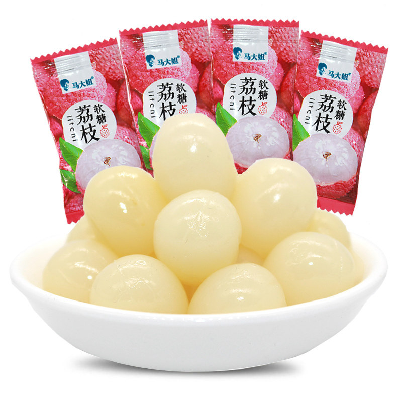 马大姐荔枝软糖500g果汁水果味qq糖凝胶喜糖婚庆休闲零食网红糖果