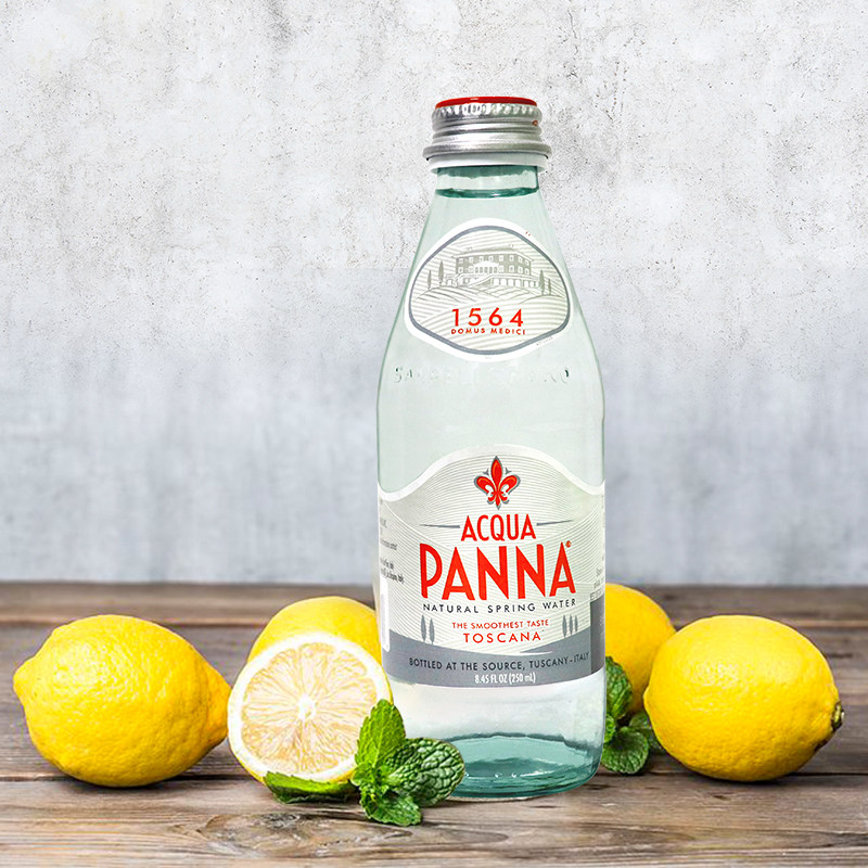 普娜矿泉水意大利acquapanna进口玻璃瓶250ml24瓶箱装天然饮用水