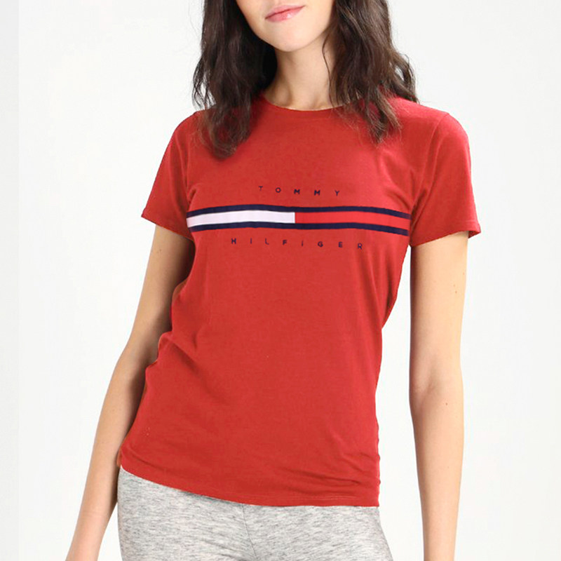 tommyhilfiger汤米春夏女装经典拼接刺绣字母logot恤