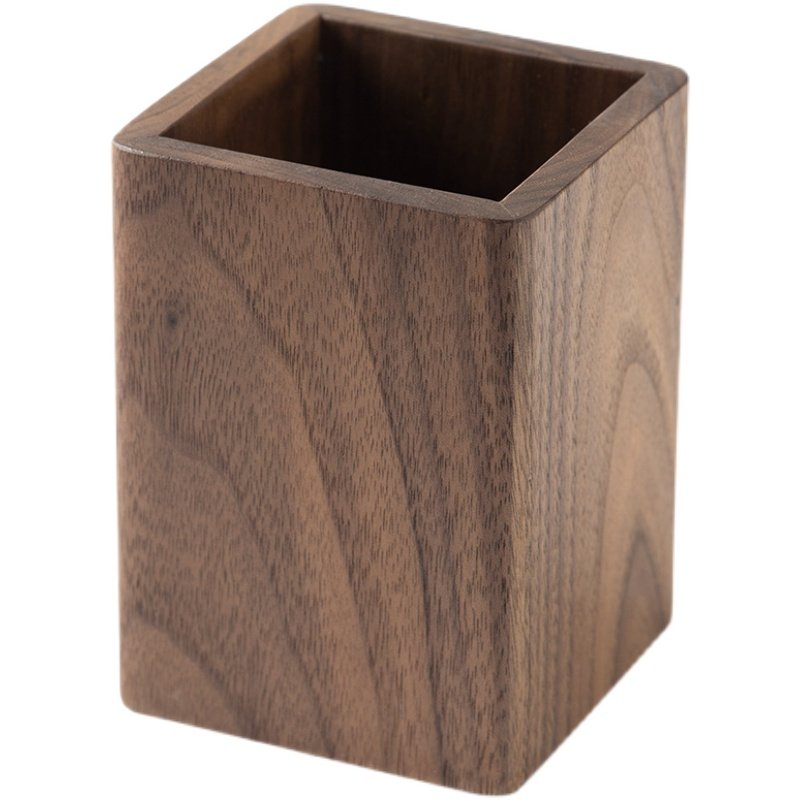 实木笔筒多功能木质笔桶收纳创意时尚可爱摆件笔筒