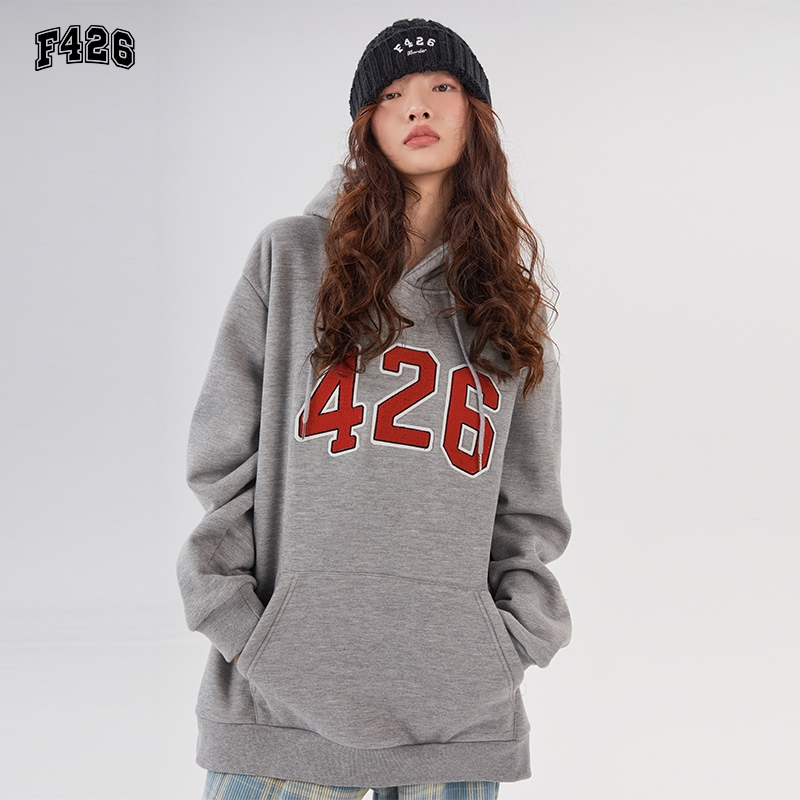【F426官方店】国潮牌秋季情侣嘻哈426毛巾绣贴布宽松休闲卫衣