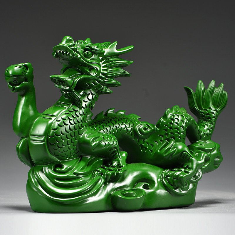 绿色客厅新居工艺品装饰工艺装饰电视柜木头龙客厅实木装饰摆件