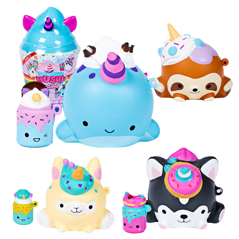 么希家族慢回弹减压公仔女孩潮流盲盒玩具摩西独角兽smooshymushy