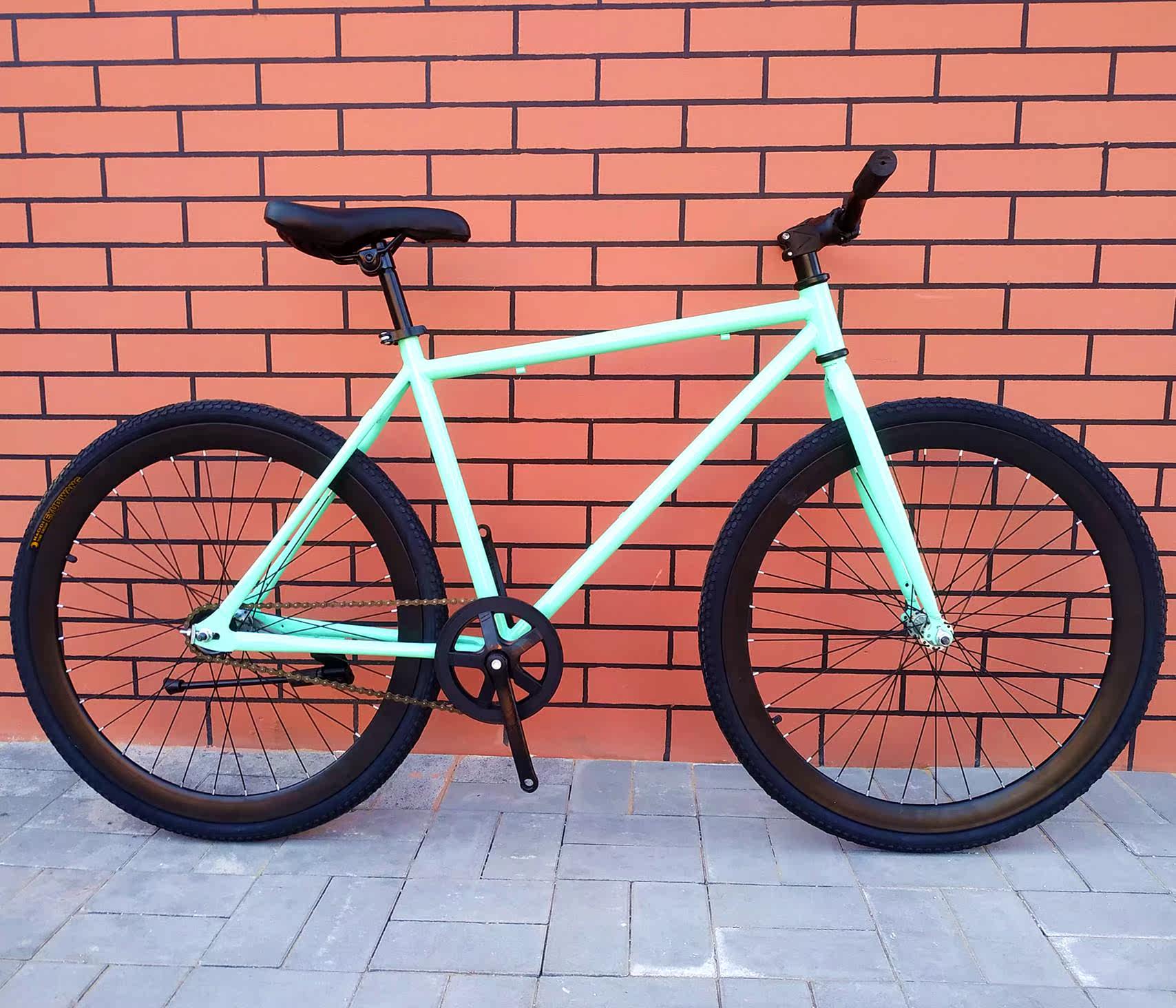 死飞自行车女学生倒刹24寸26寸双碟彩色死飞