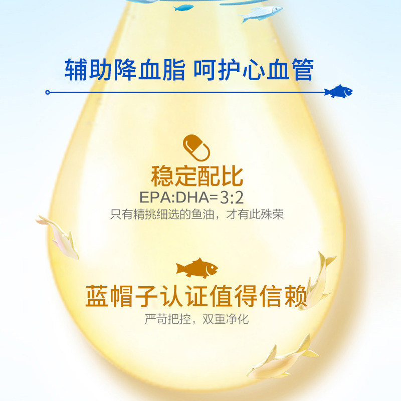 朗迪深海鱼鱼油软胶囊辅助降血脂配美国原装dha中老年成人鱼油人