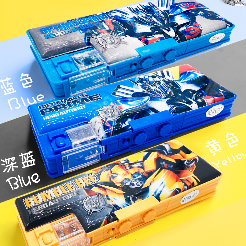变形金刚抖音铅笔盒变形多功能自动智能创意网红耐摔文具盒