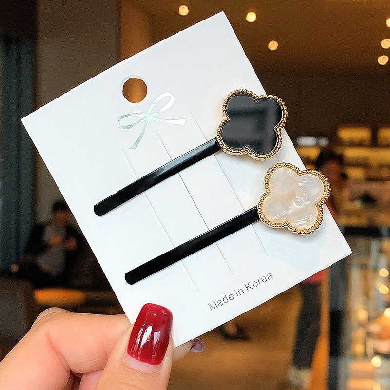 发夹夹子四叶草头饰网红侧边一字夹日系碎简约发饰