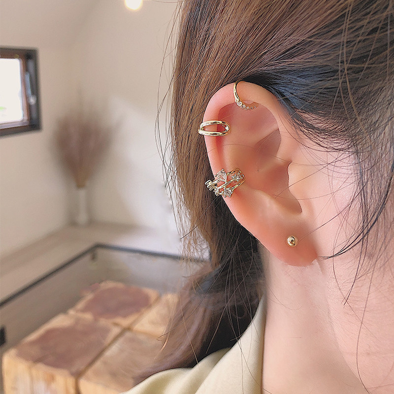 耳骨夹女高级感日耳环无耳洞多圈耳挂叠戴设计耳夹