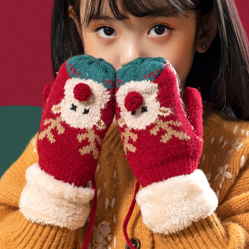 儿童手套冬季可爱女童男童女孩小学生保暖加绒手套
