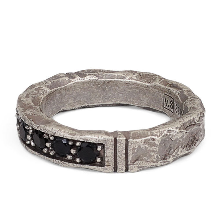 vixtorm925纯银戒指男款镶嵌石头手饰潮牌戒指