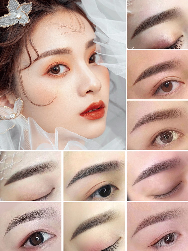 挂画韩式半永久流行眉毛眉形美甲美睫广告图片定制会所眉眼唇墙壁贴纸