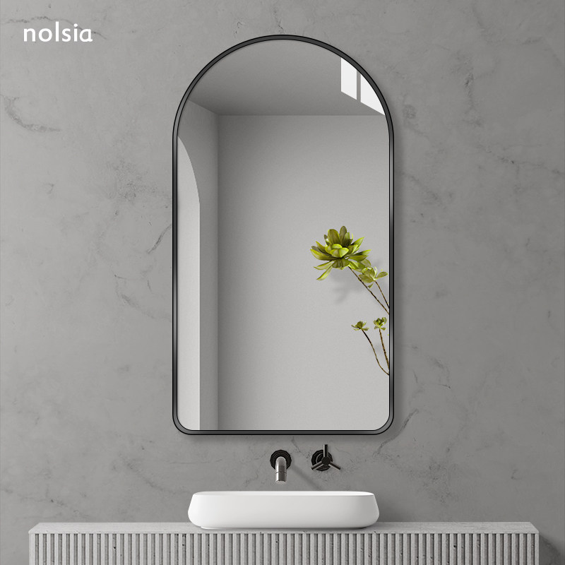 轻奢铝框异形卫生间梳妆浴室壁挂洗手间洗漱镜子浴室镜