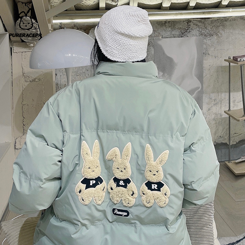 【正品】PURERACEPR 冬款三只兔子棉服情侣外套棉衣保暖国潮
