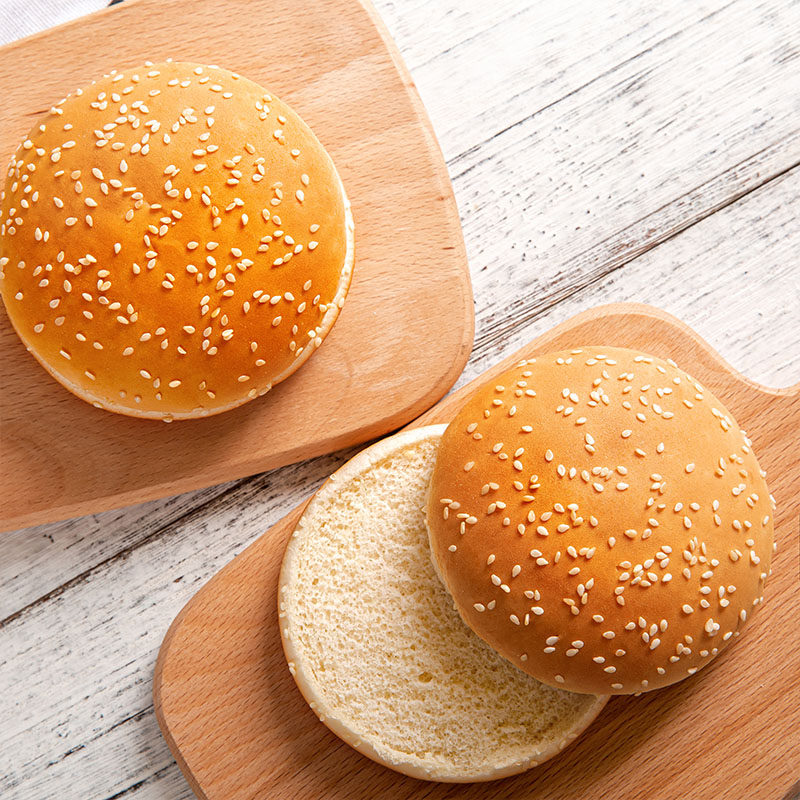 金麦嘉芝麻汉堡面包胚美式圆形汉堡胚西式快餐商用即食汉堡包代餐