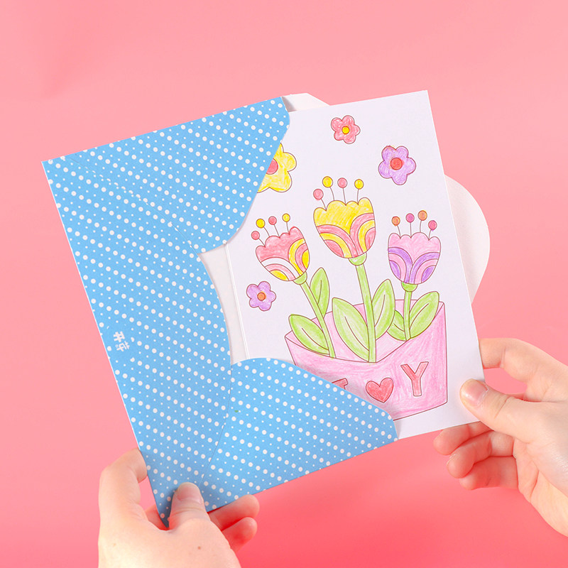 感恩节贺卡diy手工礼物幼儿园制作手指绘画填色贺卡