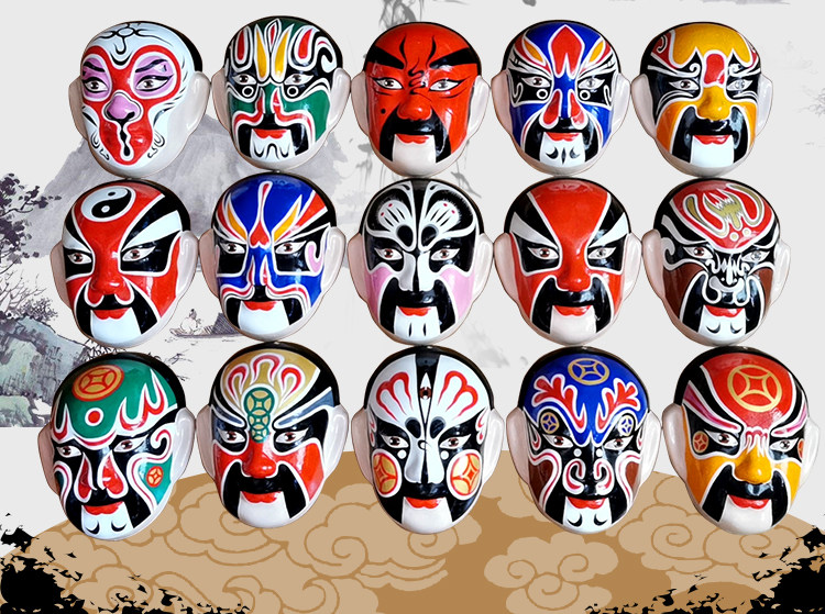 脸谱经典摆件装饰品火锅店墙面挂件饰品手绘礼物脸谱