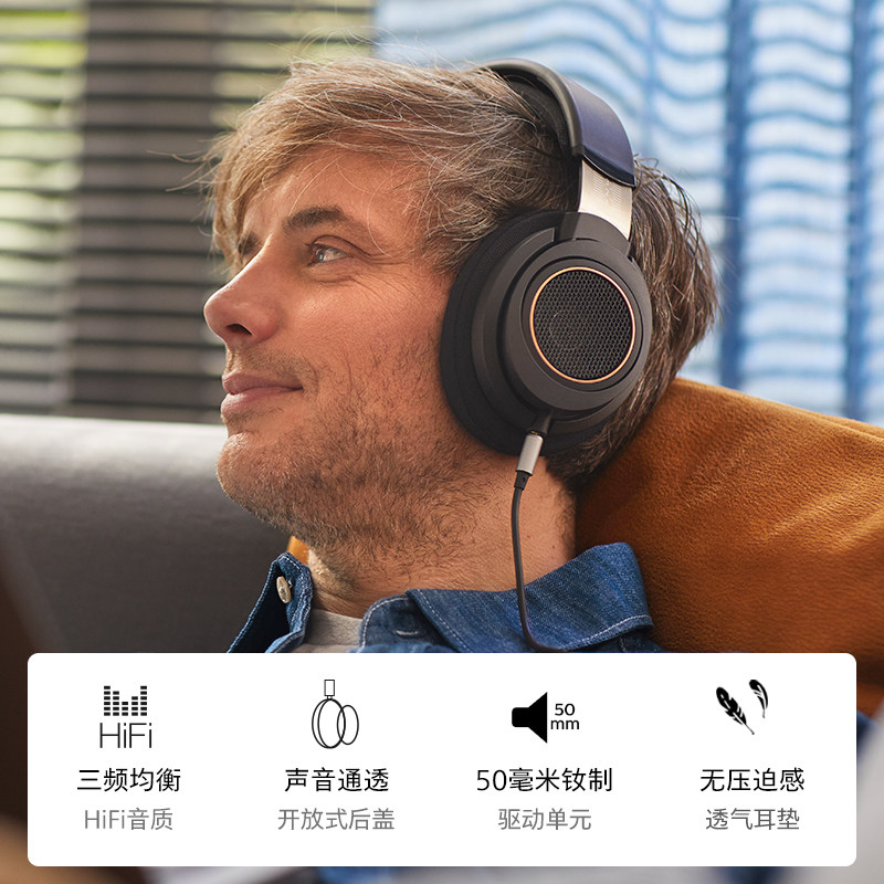 有线飞利浦shp9600hifi耳机头戴音乐游戏电脑shp9500游戏电竞头戴耳机