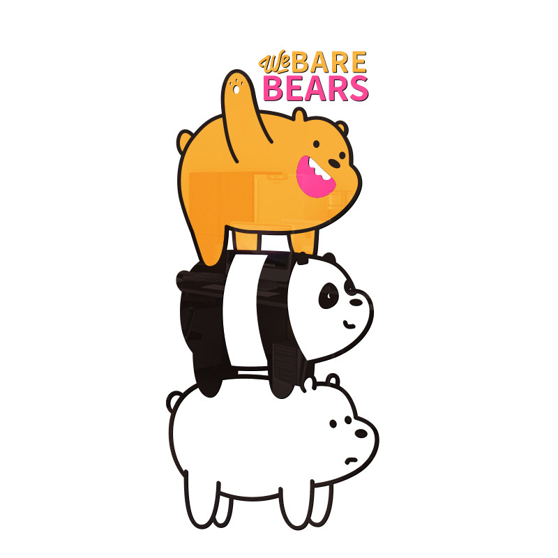 顽皮熊亚克力3d立体贴画客厅卧室床头温馨儿童墙贴