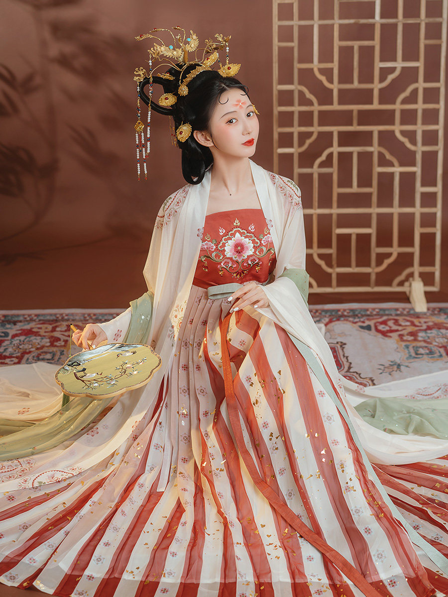 钟灵记 霓裳曲:诃子裙大袖广袖齐胸襦裙女配披帛吊带汉元素春夏