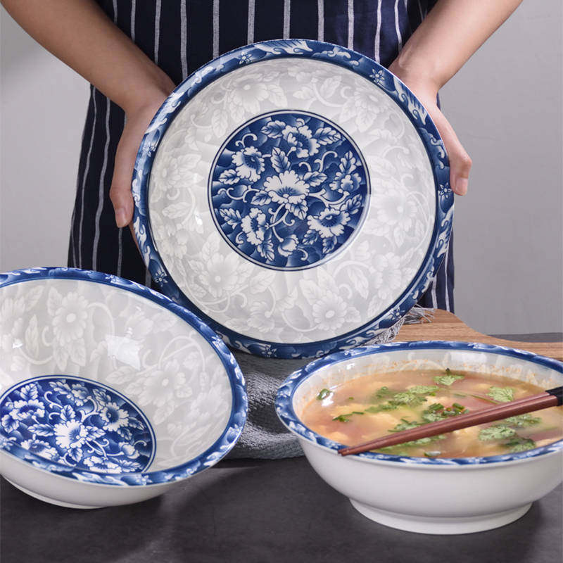饭碗家用青花瓷汤碗面碗面大碗特大号吃饭商用碗喝碗